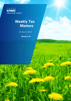 Weekly Tax Matters 20 March 2015 (PDF 1.2 MB)