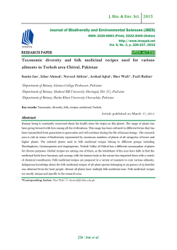 J. Bio. & Env. Sci. - International network for natural sciences