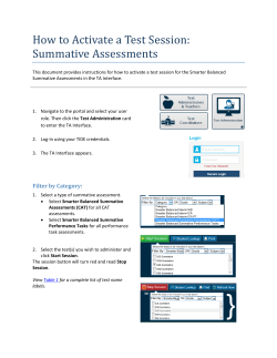 How to Activate a Test Session: Summative Assessments