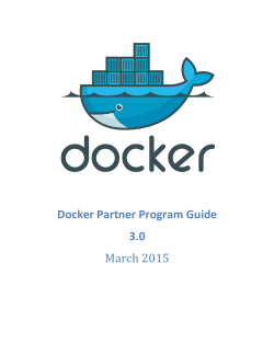 Docker Partner Program Guide March 2015