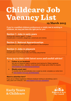 the Childcare Job Vacancy List