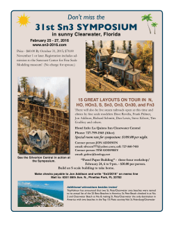 31st Sn3 SYMPOSIUM - 2016 Sn3 Symposium