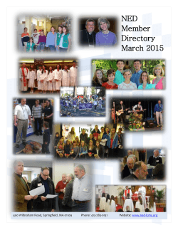 NED Directory March 2015 - The New England District, Lutheran