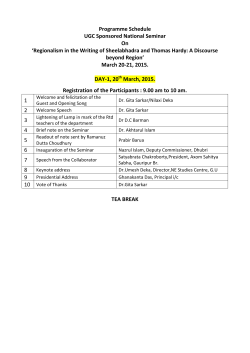 Programme Schedule - PB College, Gouripur