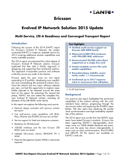 Ericsson Evolved IP Network Solution 2015 Update