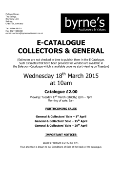 Click here for the 18th March Catalogue