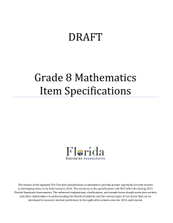 Grade 8 Mathematics Item Specifications