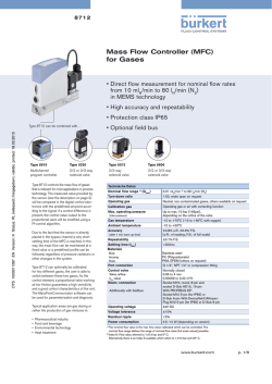 Mass Flow Controller (MFC) for Gases