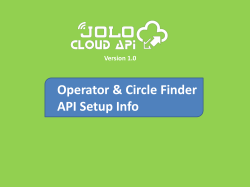 Operator & Circle Finder API Setup Info