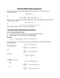 Solving Partial Differential Equations