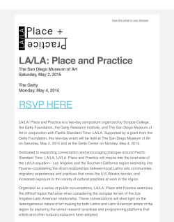 LA/LA: Place and Practice RSVP HERE