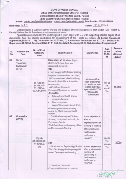 Recruitment notice - Department of Health & Family Welfare