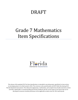 Grade 7 Mathematics Item Specifications