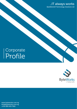 Corporate Profile - ByteWorks Technologies Solution