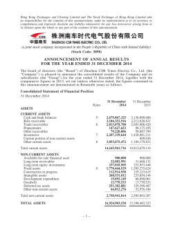 announcement of annual results for the year ended 31 december 2014