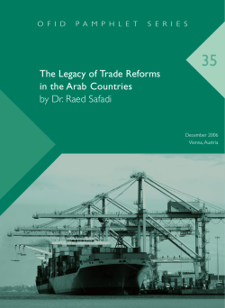 The Legacy of Trade Reforms in the Arab Countries. Issue 35
