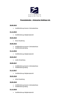 Finanzkalender - Enterprise Holdings Ltd.