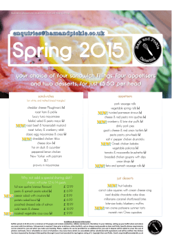 new spring 2015 buffet menu