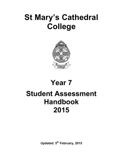 Year 7 2015 - St Mary`s Cathedral College