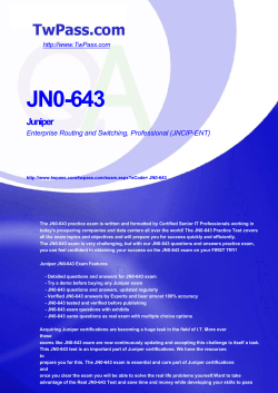 JN0-643 - Pass 2 You Leading IT Exam Materials Provider