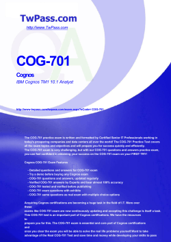 COG-701 - Pass 2 You Leading IT Exam Materials Provider