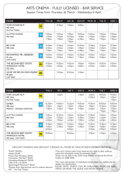 PDF Timetable - The Arts Centre Gold Coast