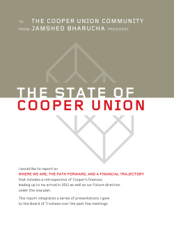THE STATE OF COOPER UNION