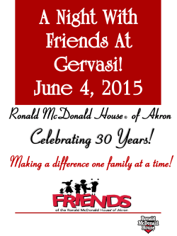 A Night With Friends At Gervasi - Ronald McDonald House �� of Akron