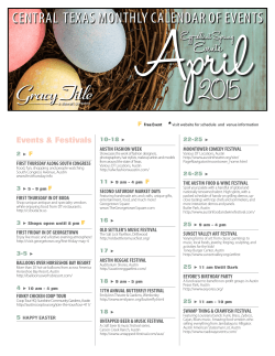 The Monthly Calendar of Events