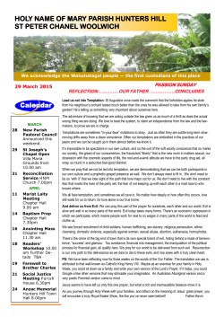 Weekly Bulletin - holy name of mary parish hunters hill