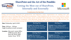 Getting the Most out of SharePoint, Internally and Externally