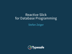 Reactive Slick for Database Programming