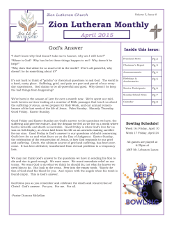 View Newsletter - Zion Lutheran Church