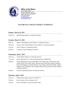 Mayor`s Schedule - City of Madison