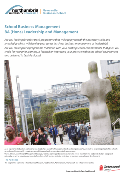 School Business Management BA (Hons) Leadership and Management