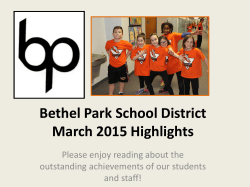 March 2015 Highlights - Bethel Park School District