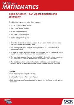 Topic 4.01 - Approximation and estimation