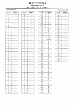 answer key - JRS Tutorials