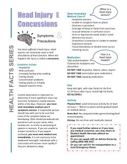 Head Injury Concussions - Student Health Services