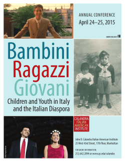 Children and Youth in Italy and the Italian Diaspora