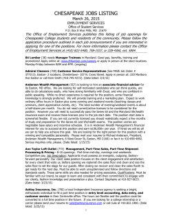 CHESAPEAKE JOBS LISTING