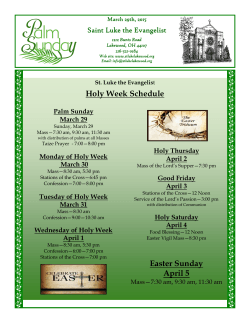 Holy Week Schedule Easter Sunday April 5