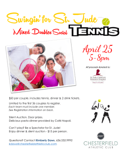 $50 per couple, includes tennis, dinner & 2 drink tickets. Limited to