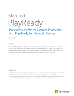 Supporting In-Home Content Distribution with PlayReady