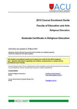 Course Enrolment Guide ��� Graduate Certificate in