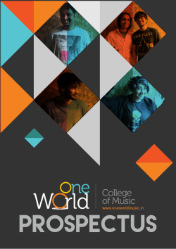 Our New Prospectus - One World College of Music