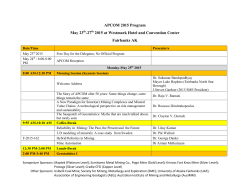 May 23th-27th 2015 at Westmark Hotel and