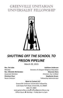 Order of Service - Greenville Unitarian Universalist Fellowship