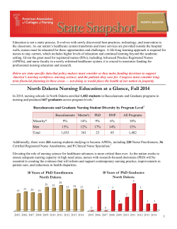 North Dakota Nursing Education at a Glance, Fall 2014