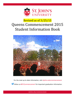 Queens Commencement 2015 Information Book